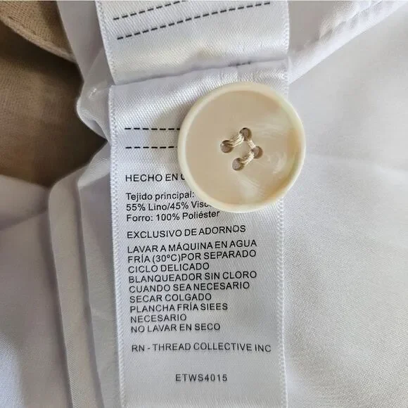 NWT Ellen Tracy Linen Relaxed Fit Oversized Blazer Jacket in Oatmeal Twill L - Picture 11 of 12